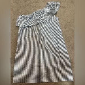 J. Crew One Shoulder Striped Dress. Size 8. NWT.